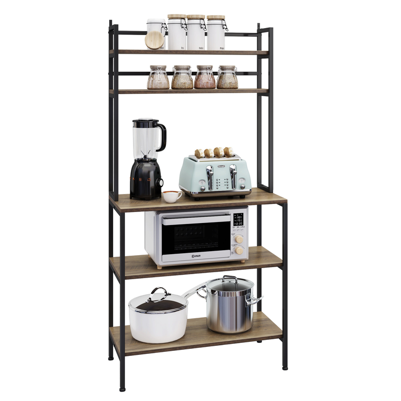 Kedarious 31.5'' Wood Standard Baker's Rack with Microwave Compatibility