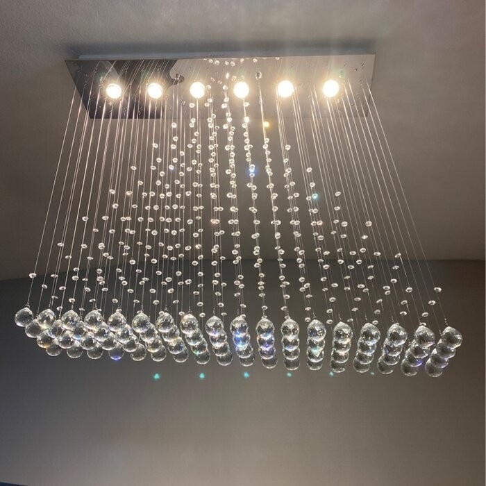 Kenzo 6 - Light Chandelier with Crystal Accents