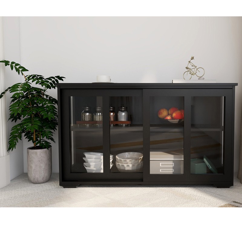 Khyrie 41.92'' Wide Mirrored Back China Cabinet