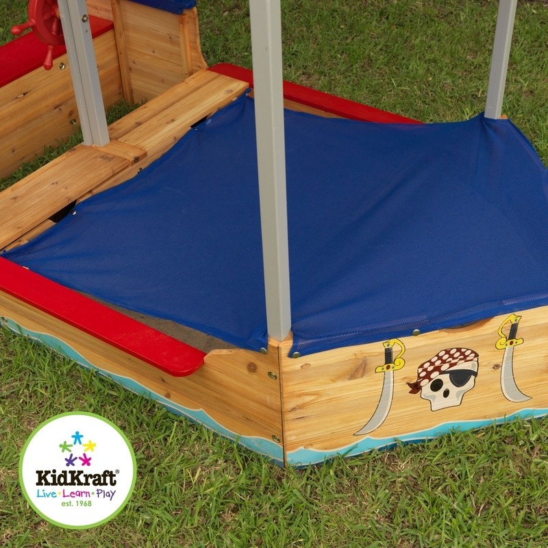 KidKraft 44.25" x 59.5" Solid Wood Sandbox with Cover