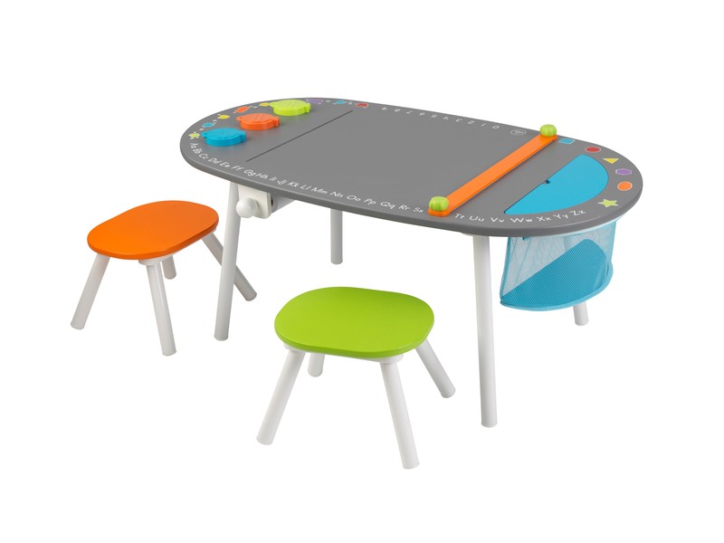 Kids 3 Piece Oval Arts And Crafts Table and Chair Set