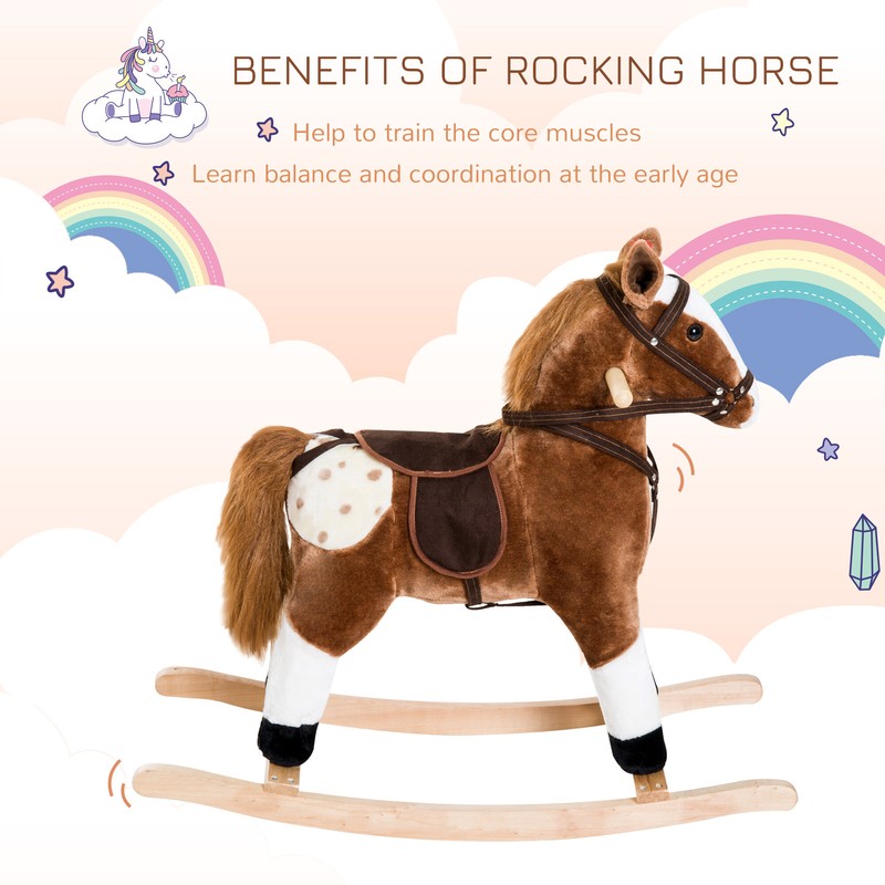 Kids Plush Pony Rocking Horse