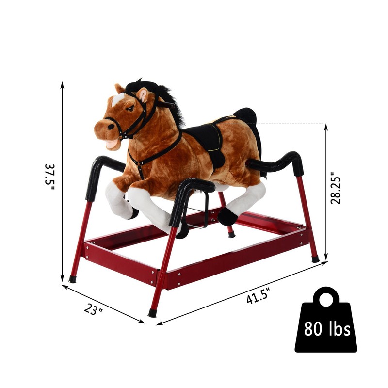 Kids Plush Spring Rocking Horse