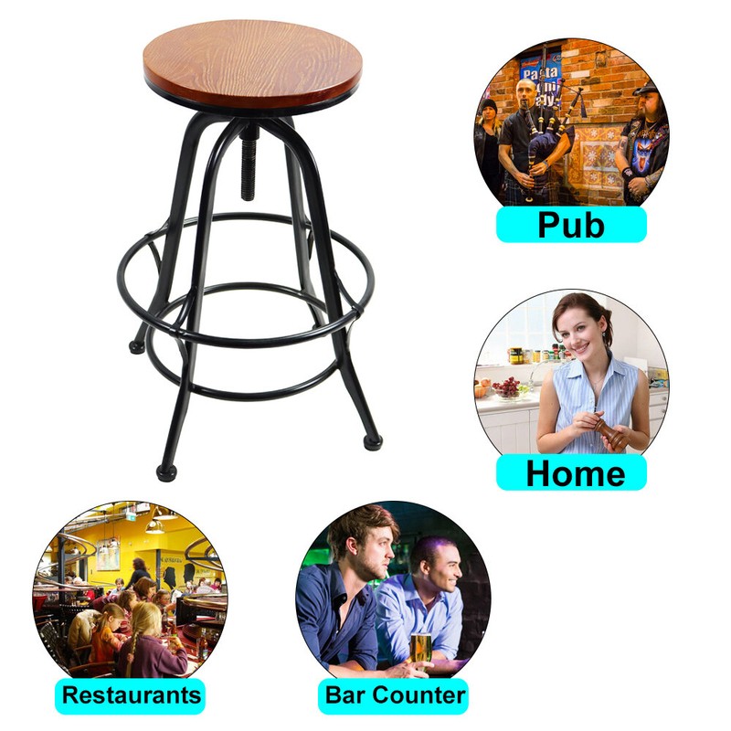 Kinser Solid Wood Adjustable Height Bar Stool