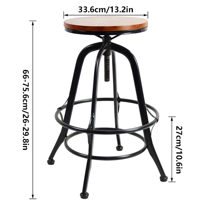Kinser Solid Wood Adjustable Height Bar Stool