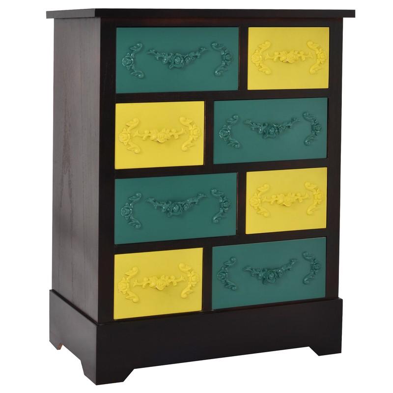 Kova 31'' Tall Solid Wood 8 - Drawer Apothecary Accent Chest