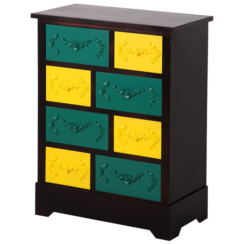 Kova 31'' Tall Solid Wood 8 - Drawer Apothecary Accent Chest