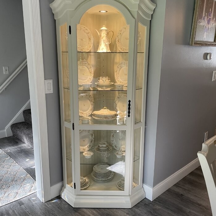 Kyles 34.65'' Wide Solid Wood Curio Cabinet with Lighting