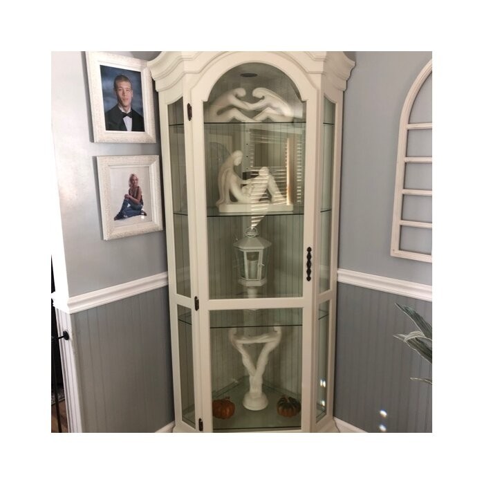 Kyles 34.65'' Wide Solid Wood Curio Cabinet with Lighting
