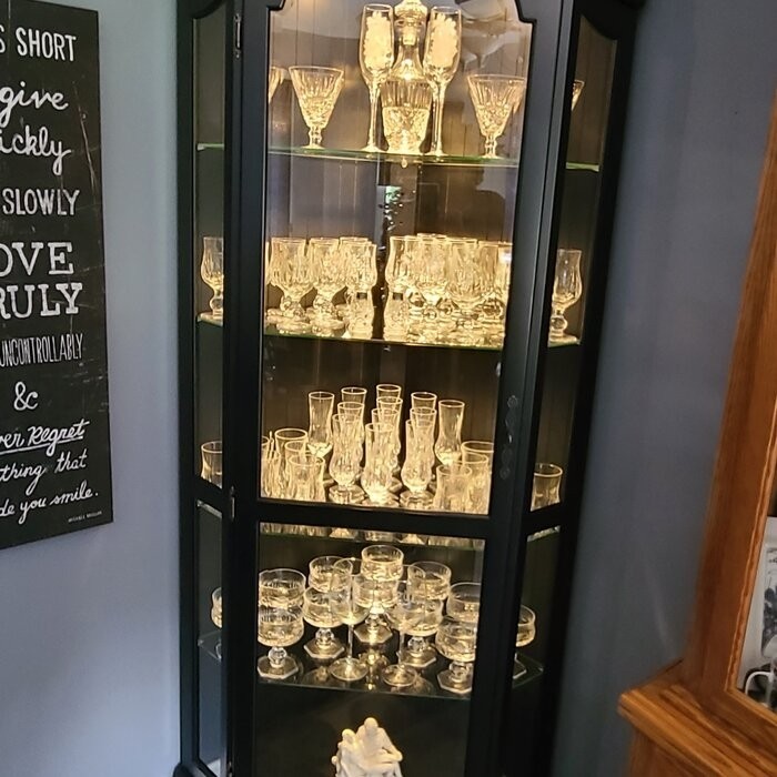 Kyles 34.65'' Wide Solid Wood Curio Cabinet with Lighting