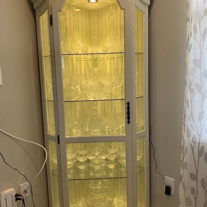 Kyles 34.65'' Wide Solid Wood Curio Cabinet with Lighting