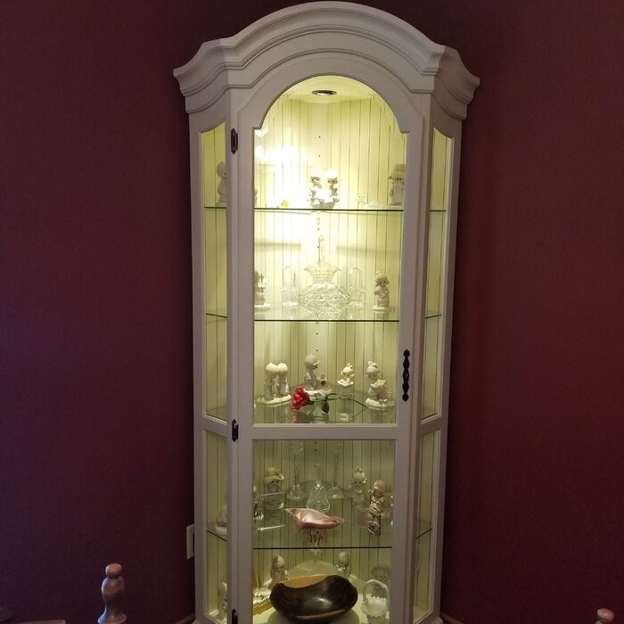 Kyles 34.65'' Wide Solid Wood Curio Cabinet with Lighting