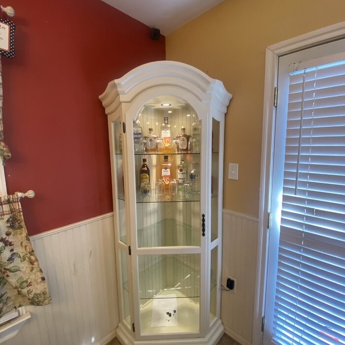 Kyles 34.65'' Wide Solid Wood Curio Cabinet with Lighting