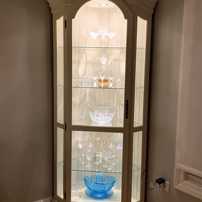 Kyles 34.65'' Wide Solid Wood Curio Cabinet with Lighting