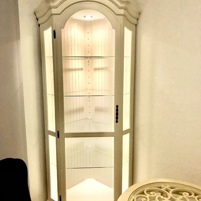 Kyles 34.65'' Wide Solid Wood Curio Cabinet with Lighting