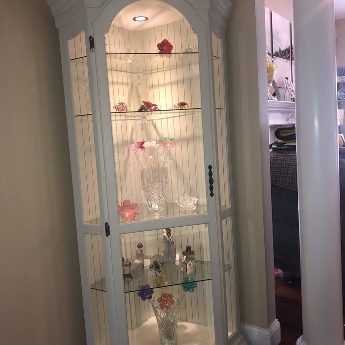 Kyles 34.65'' Wide Solid Wood Curio Cabinet with Lighting