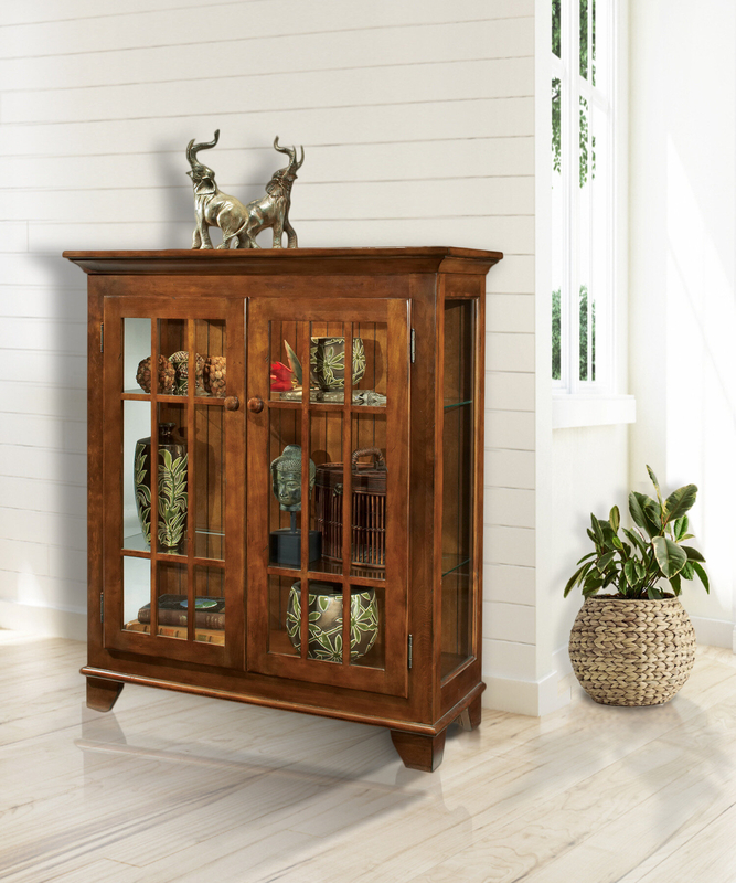 Kyles 38'' Wide Solid Wood Curio Cabinet with Lighting