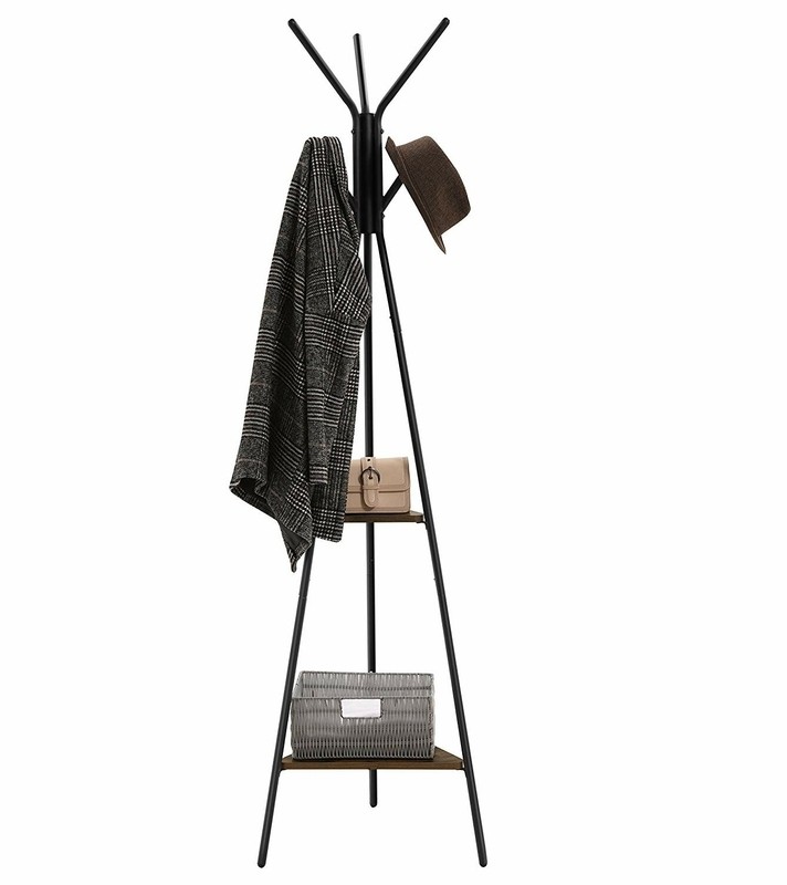 Lakwanzaa 19.3'' Wide Freestanding Coat Rack with Storage