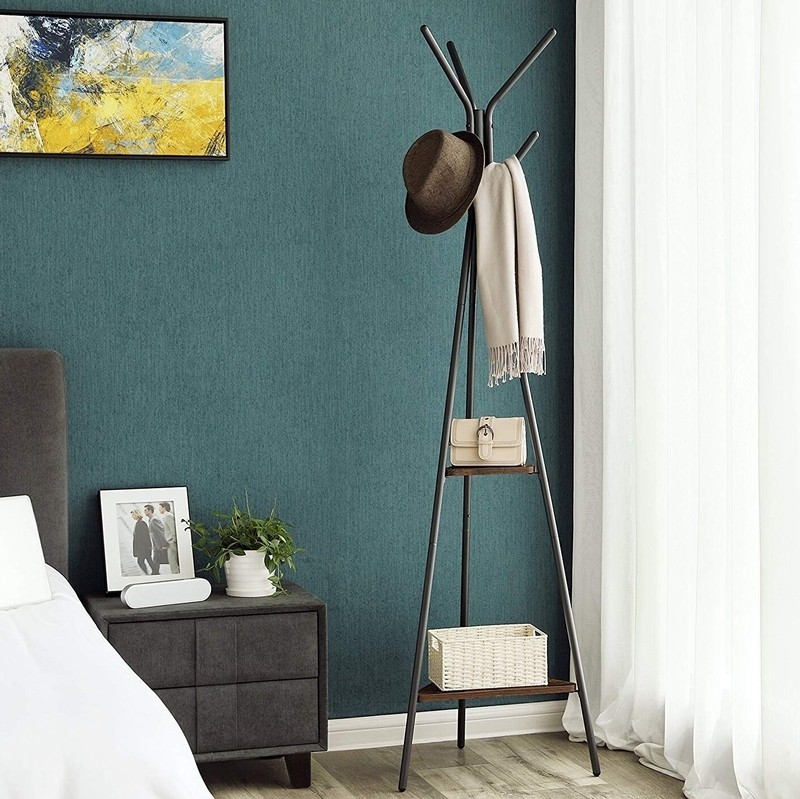 Lakwanzaa 19.3'' Wide Freestanding Coat Rack with Storage