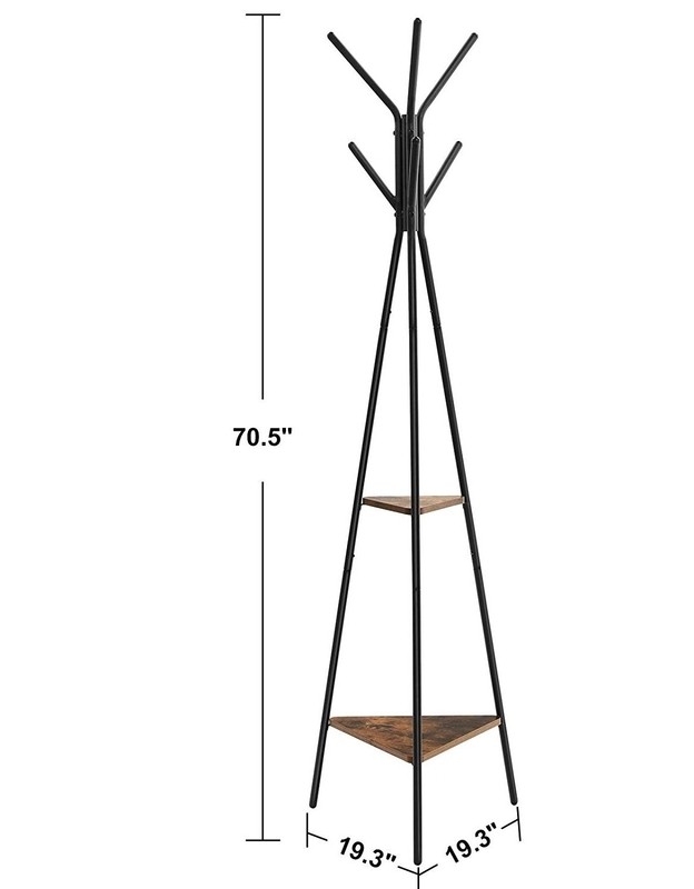 Lakwanzaa 19.3'' Wide Freestanding Coat Rack with Storage