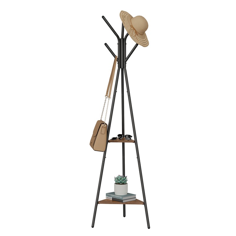 Lakwanzaa 19.3'' Wide Freestanding Coat Rack with Storage
