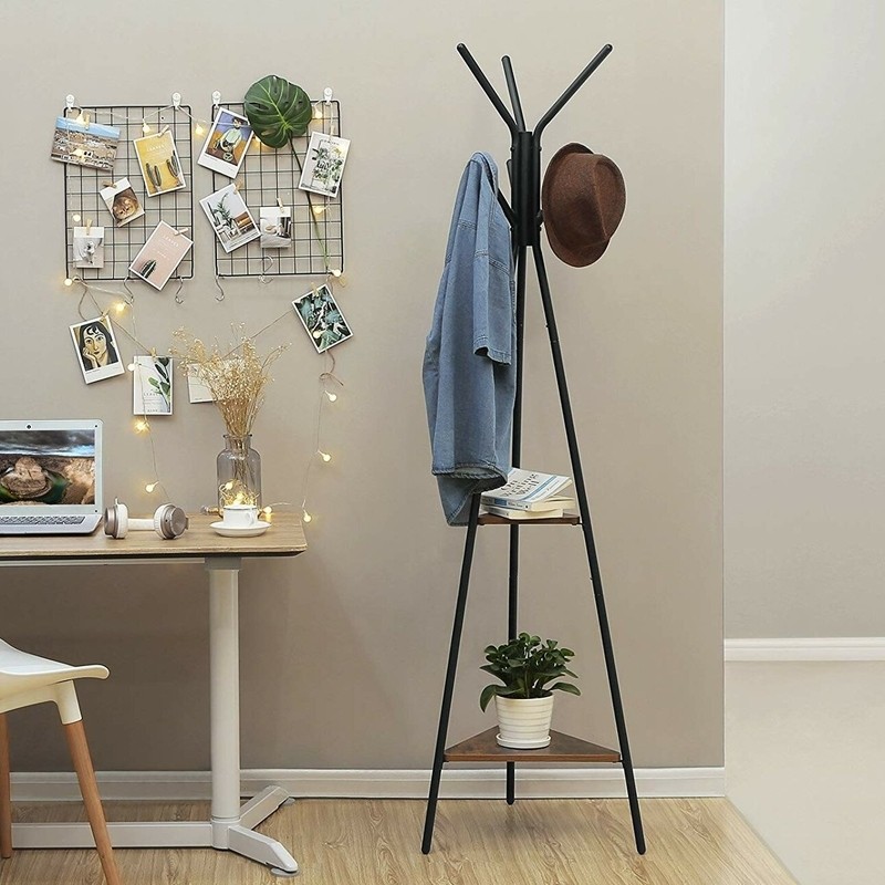 Lakwanzaa 19.3'' Wide Freestanding Coat Rack with Storage