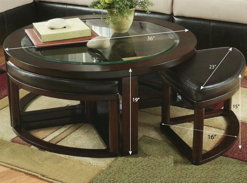 Landaverde Coffee Table with Nested Stools