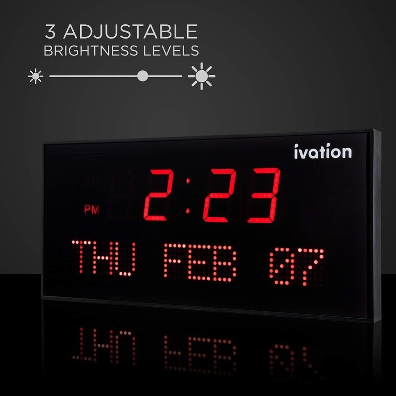 Large Digital LED Wall Clock