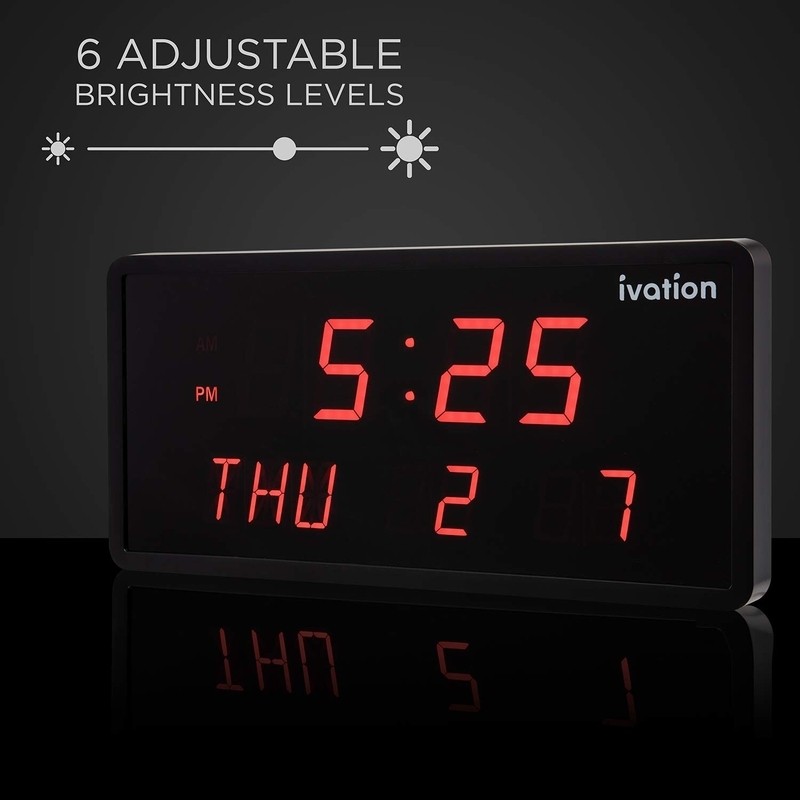 Large Digital LED Wall Clock