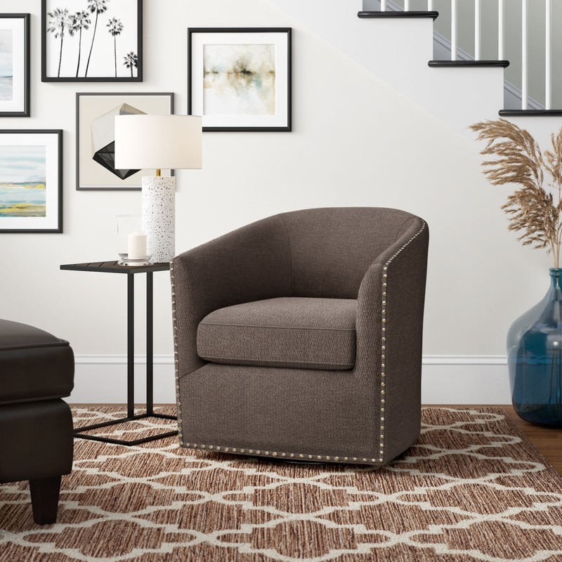 Leominster 28'' Wide Swivel Barrel Chair