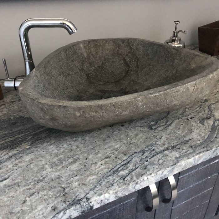 Leos Stone Oval Vessel Bathroom Sink
