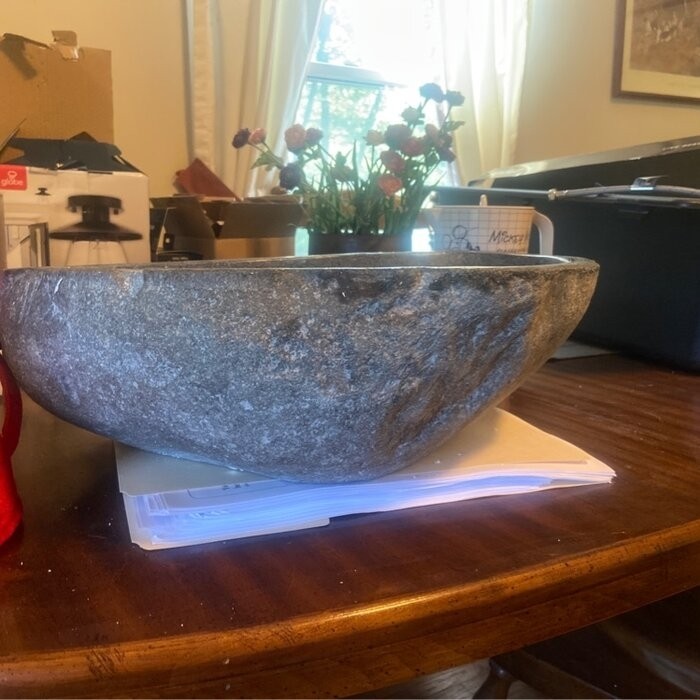 Leos Stone Oval Vessel Bathroom Sink