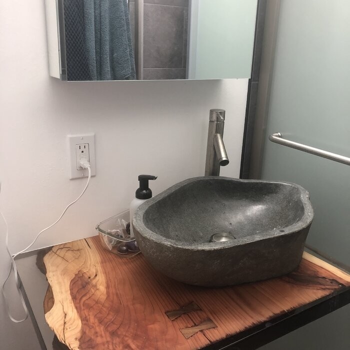 Leos Stone Oval Vessel Bathroom Sink