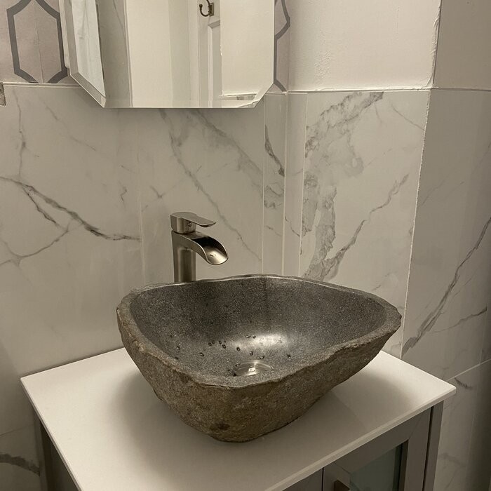 Leos Stone Oval Vessel Bathroom Sink