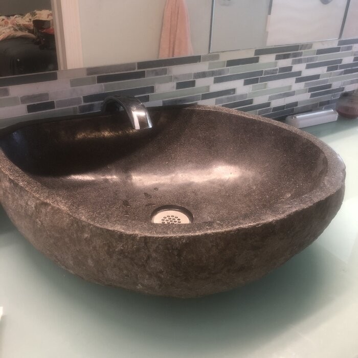 Leos Stone Oval Vessel Bathroom Sink