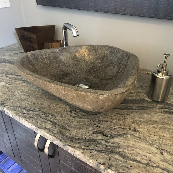 Leos Stone Oval Vessel Bathroom Sink