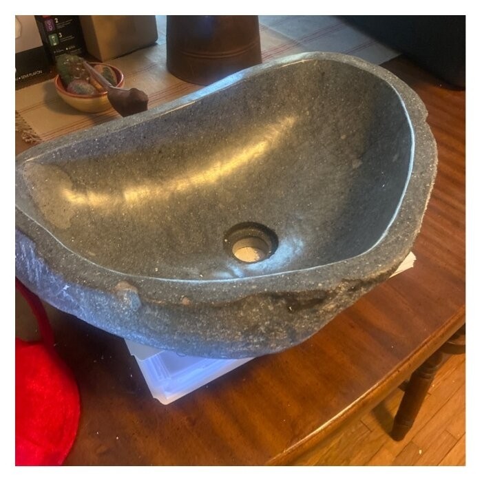 Leos Stone Oval Vessel Bathroom Sink