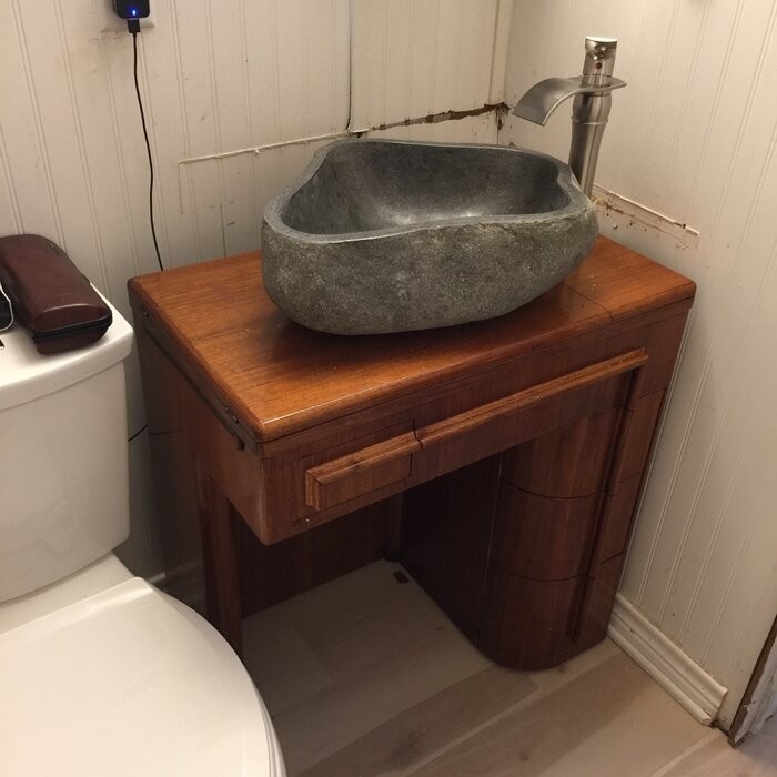Leos Stone Oval Vessel Bathroom Sink