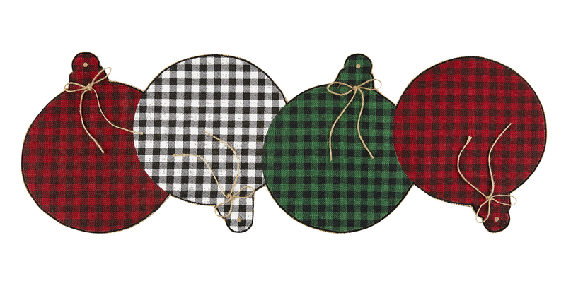Lindo Plaid Cotton Blend Round Christmas Table Runner