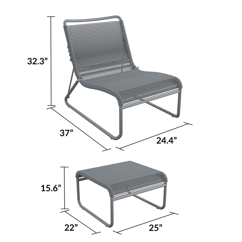 Lita Patio Chair and Ottoman