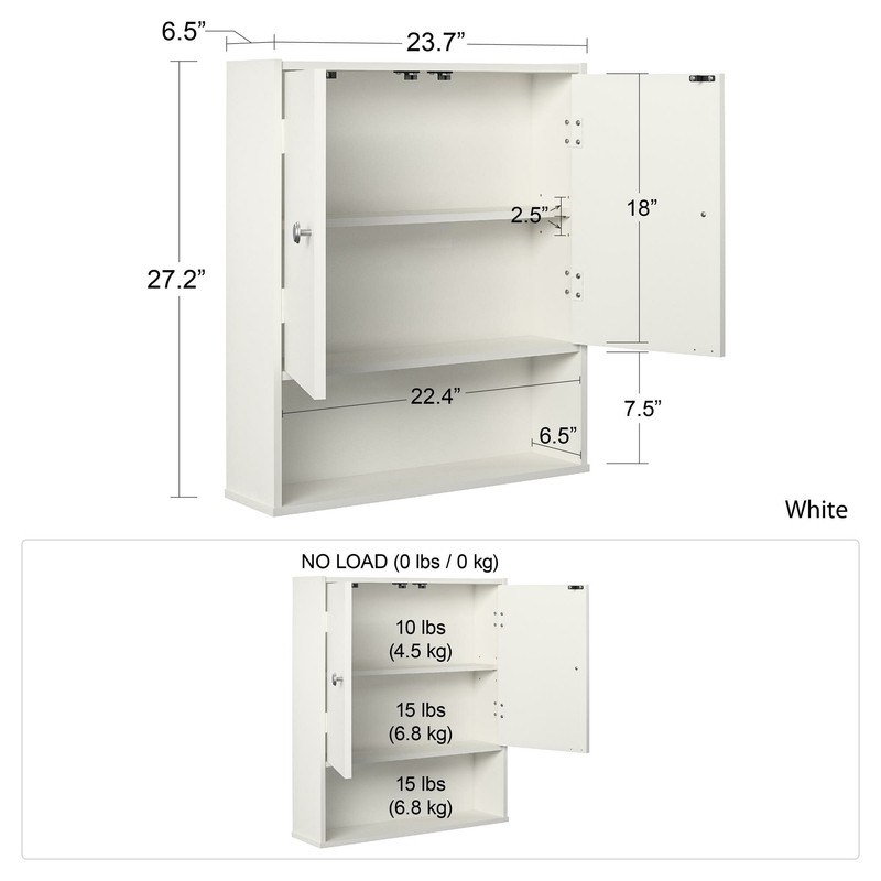 Lou 23.7'' W x 27.2'' H x 6.46'' D Wall Mounted Bathroom Cabinet