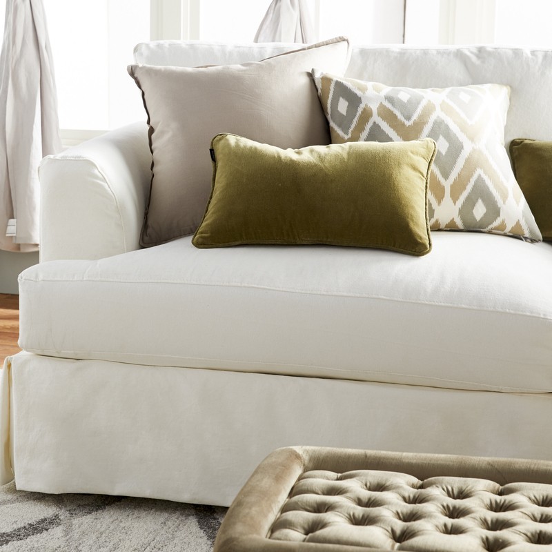 Lucia 93'' Recessed Arm Slipcovered Sofa with Reversible Cushions