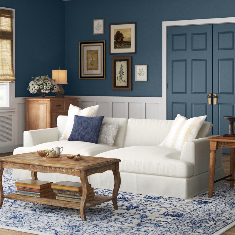 Lucia 93'' Recessed Arm Slipcovered Sofa with Reversible Cushions