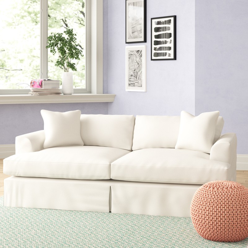Lucia 93'' Recessed Arm Slipcovered Sofa with Reversible Cushions