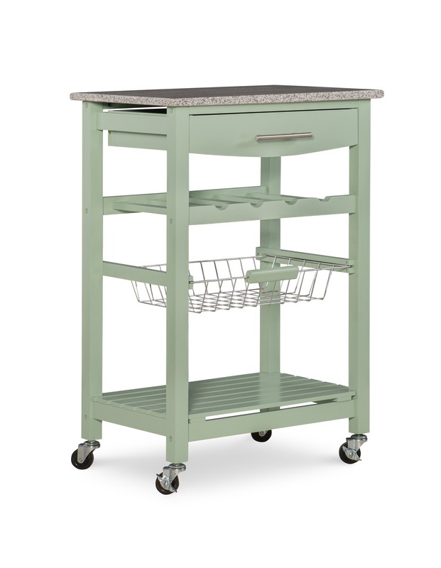 Macy 22.88'' Wide Rolling Kitchen Cart with Granite Top