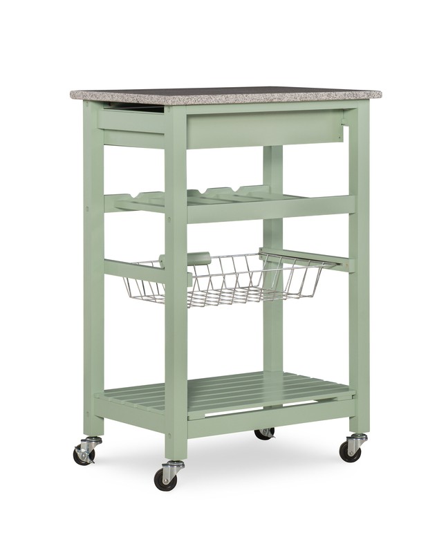 Macy 22.88'' Wide Rolling Kitchen Cart with Granite Top