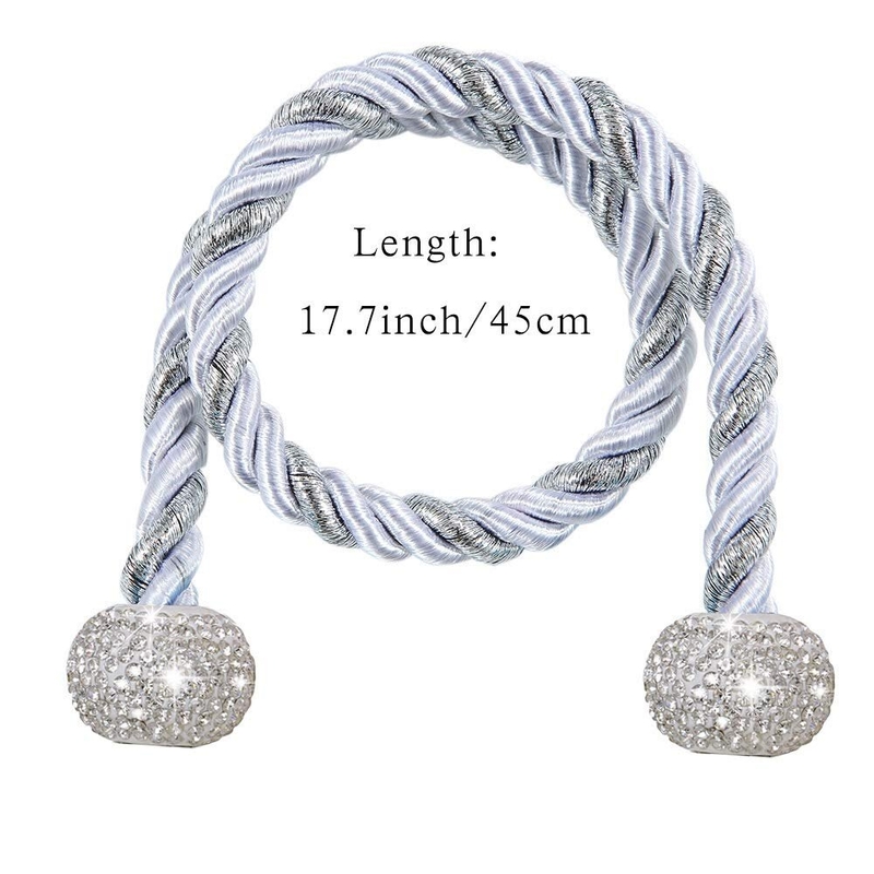 2 CURTAIN TIEBACK holdback rope ribbon crystal diamante effect BLING made in uk 