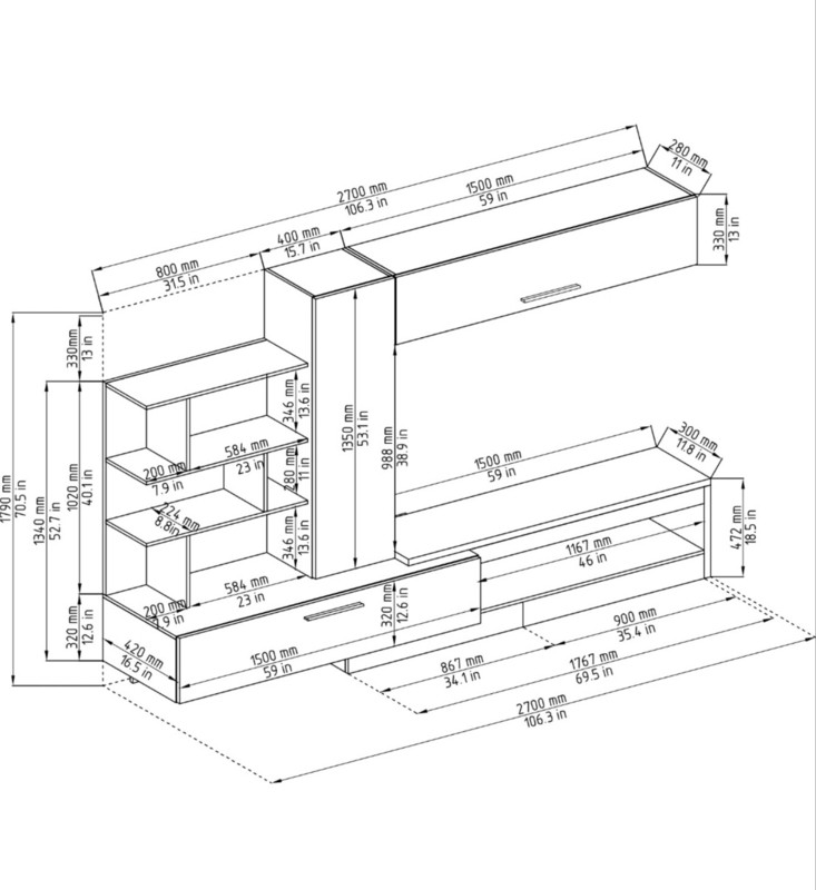 Malinowski Entertainment Center for TVs up to 60"