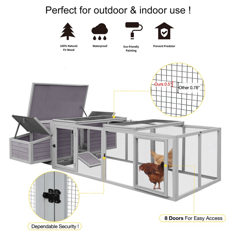 Maolis Chicken Coop with Chicken Run For Up To 6 Chickens