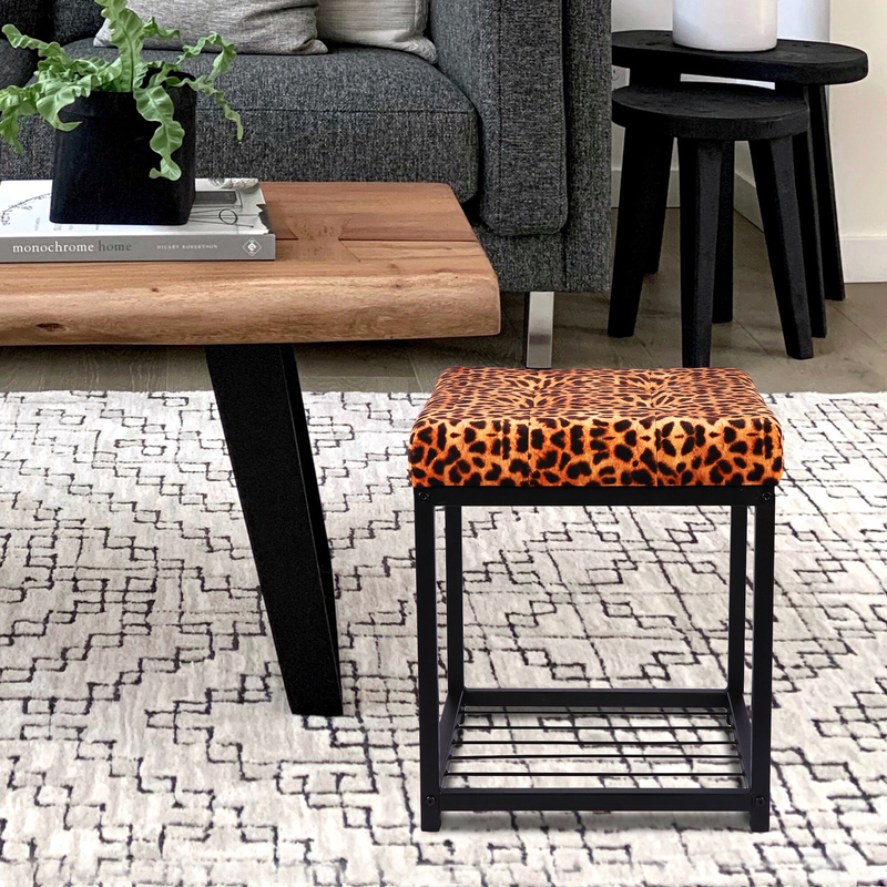 Marcell 14.56'' Wide Tufted Square Animal Print Standard Ottoman
